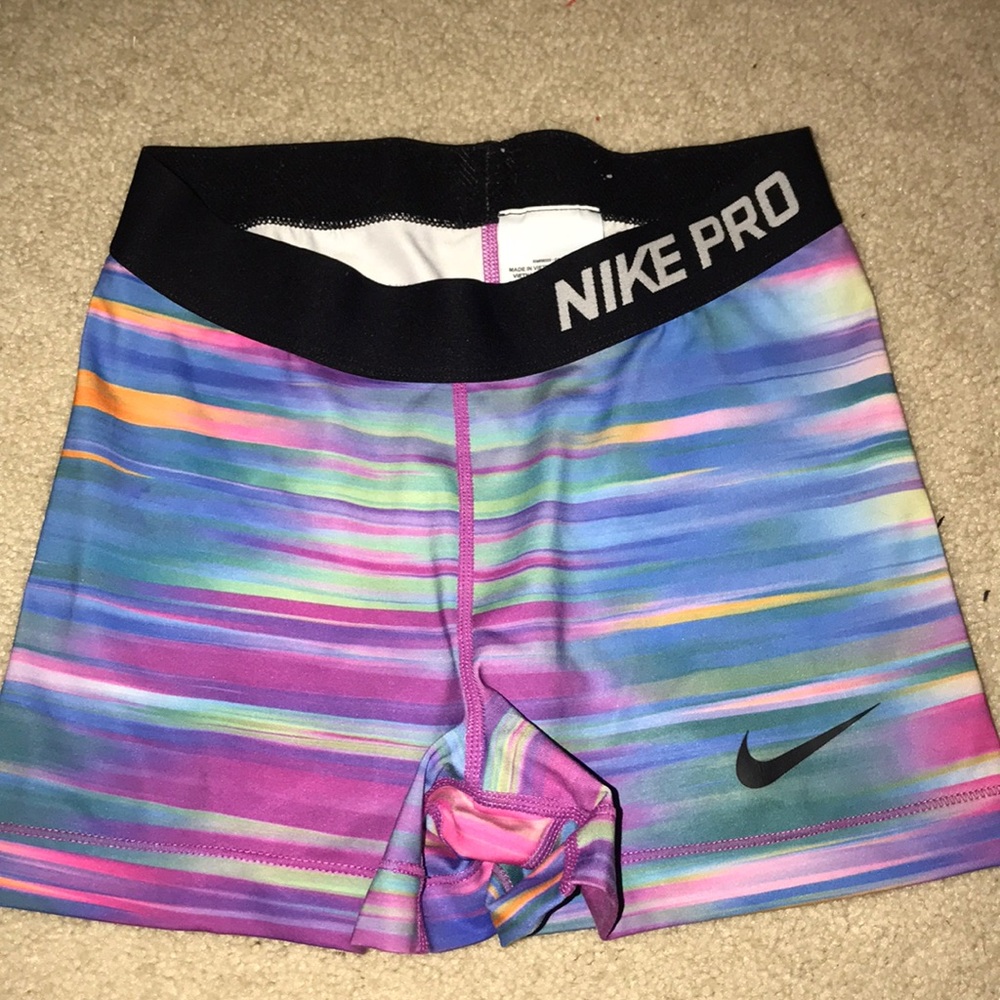 Nike Pro Compression Shorts. Rainbow. Size small